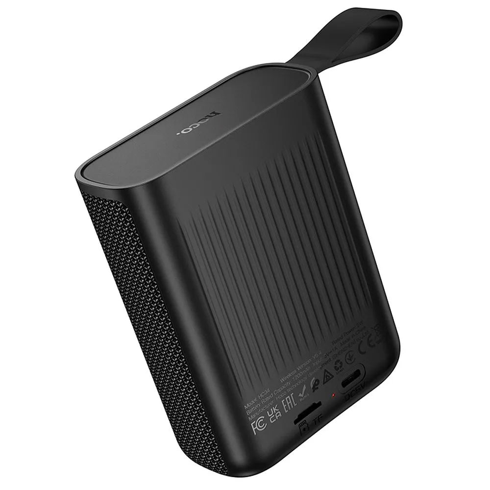 Coluna Portátil Bluetooth HOCO HC34, 5W, TWS, à Prova de Água, Preta