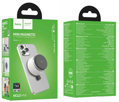 Coluna Portátil Bluetooth HOCO HC43 Mini Magnética, 8W, TWS, Branca