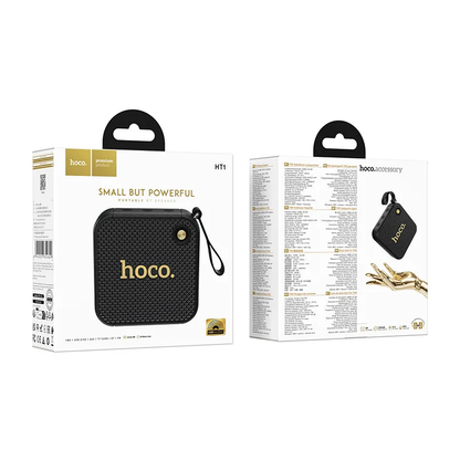 Coluna Portátil Bluetooth HOCO HT1, 8W, TWS, Preta
