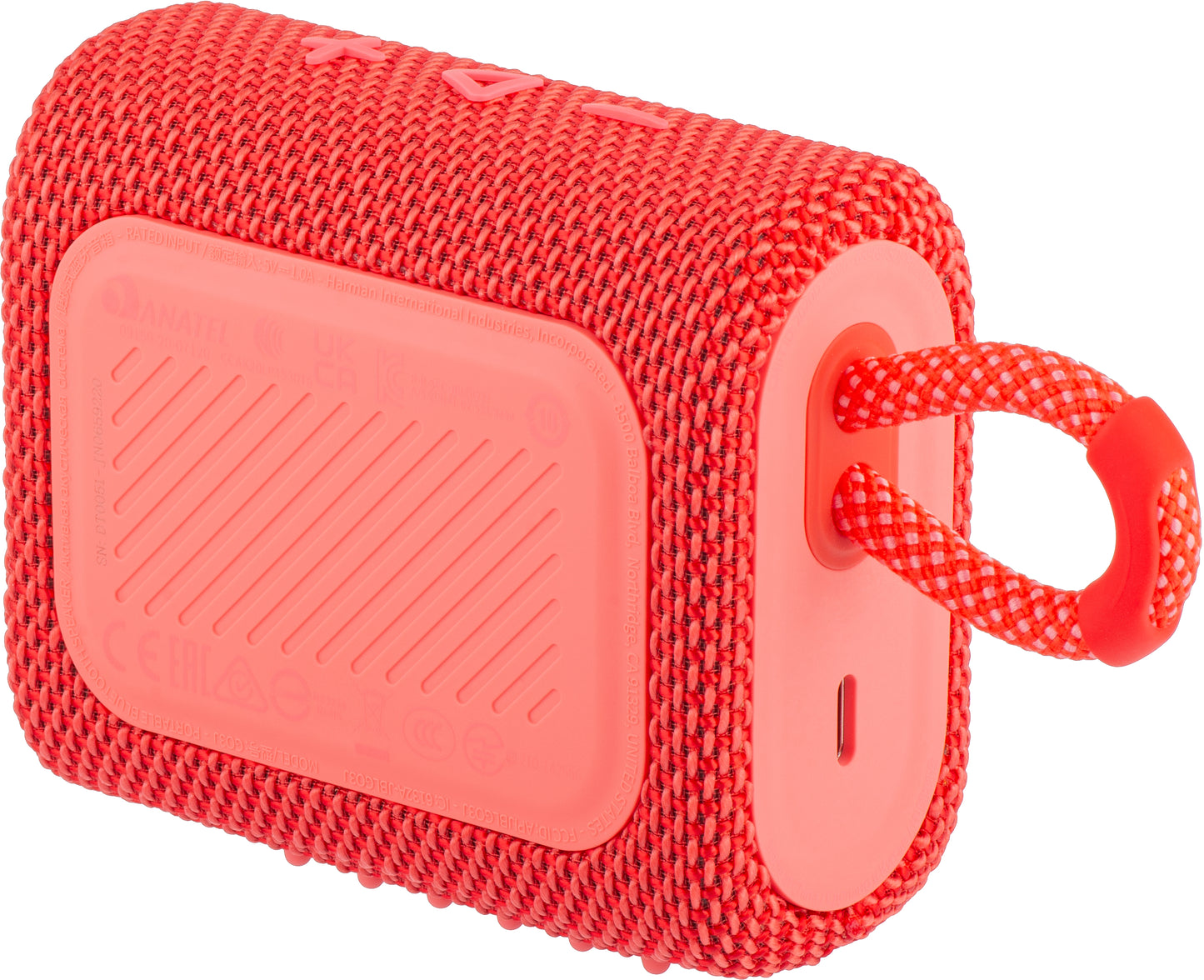 Altifalante Bluetooth portátil JBL GO 3, 4,2 W, som profissional, à prova de água, cor-de-rosa JBLGO3RED