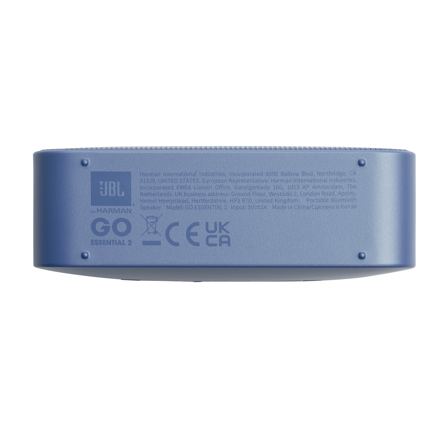 Coluna Portátil Bluetooth JBL Go Essential 2, 3.1W, Pro Sound, à Prova de Água, Azul JBLGOES2BLUCN