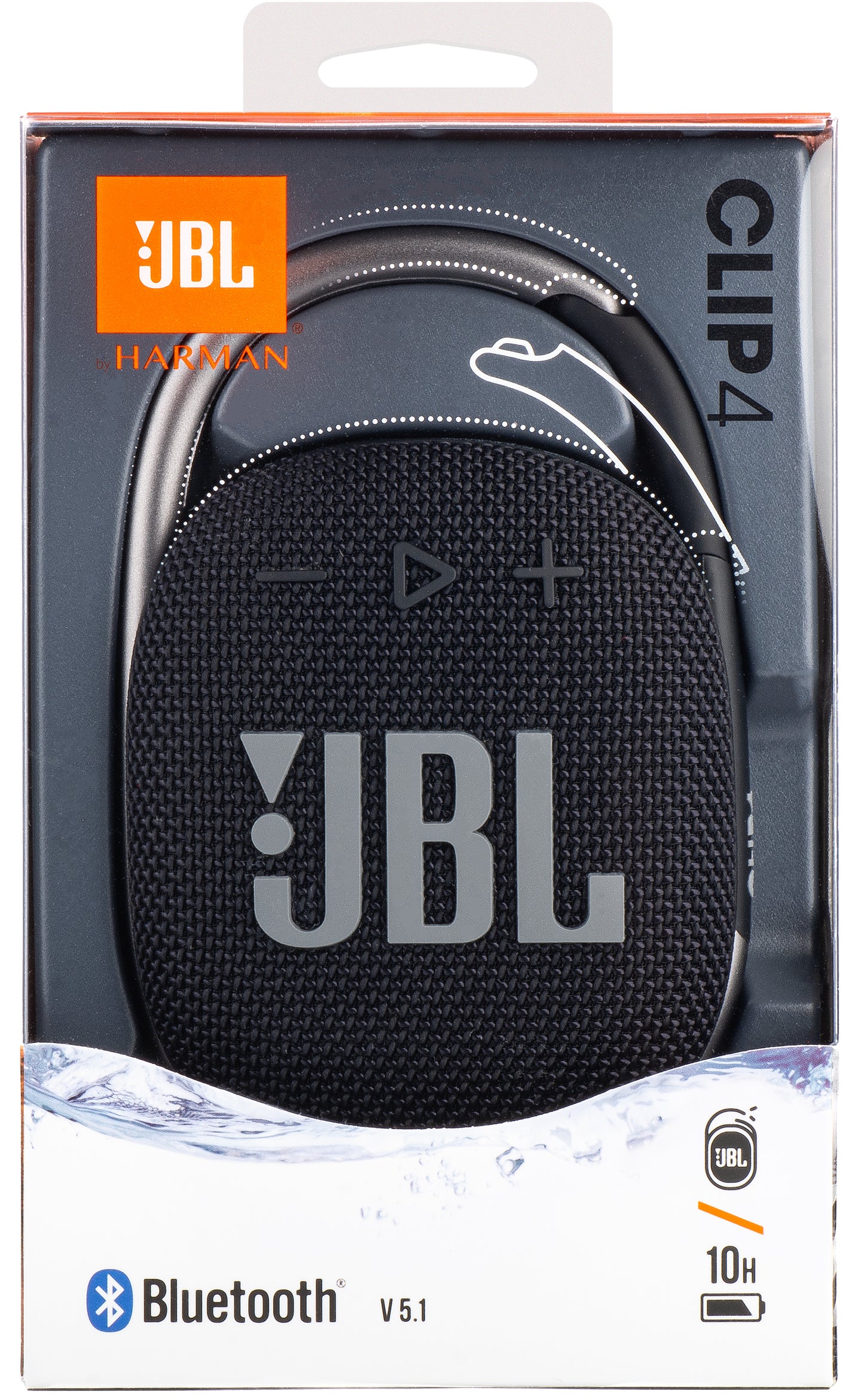 Altifalante Bluetooth portátil JBL Clip 4, 5 W, som profissional, à prova de água, preto JBLCLIP4BLK