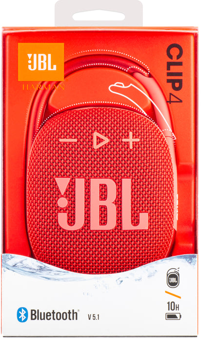 Altifalante Bluetooth portátil JBL Clip 4, 5 W, som profissional, à prova de água, cor-de-rosa, recondicionado JBLCLIP4RED