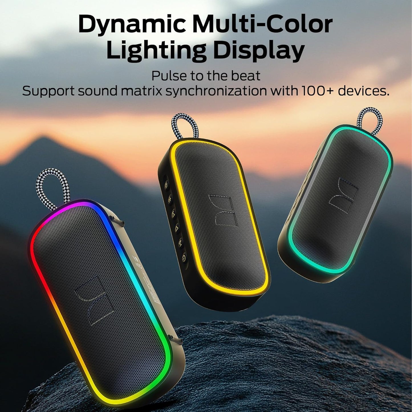 Coluna Portátil Bluetooth Monster S150 Plus, 40W, TWS, RGB, À Prova de Água, Preta