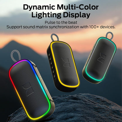 Coluna Portátil Bluetooth Monster S150 Plus, 40W, TWS, RGB, À Prova de Água, Preta
