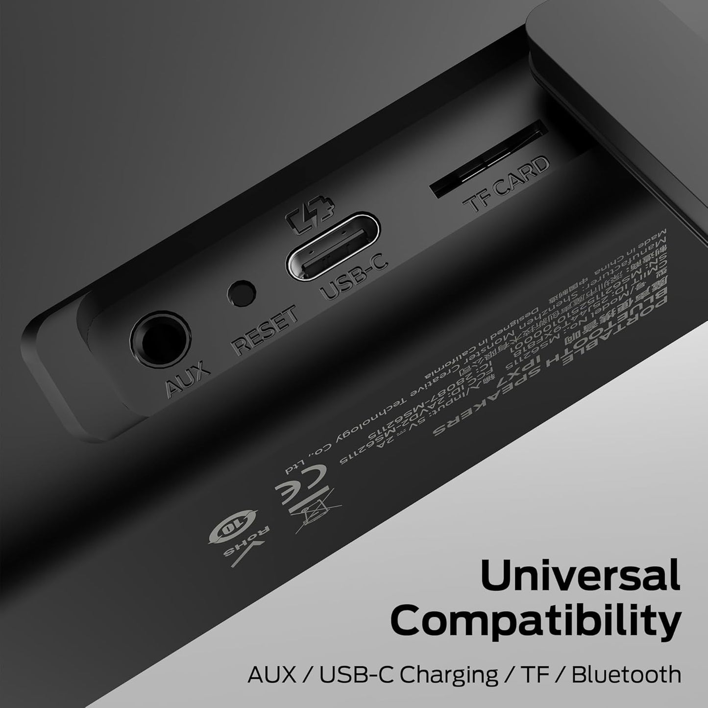 Coluna Portátil Bluetooth Monster S150 Plus, 40W, TWS, RGB, À Prova de Água, Preta