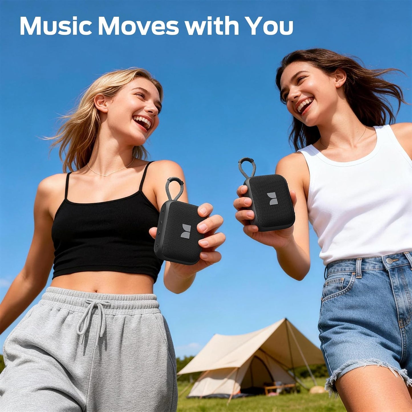 Coluna Portátil Bluetooth Monster S520, 5W, TWS, RGB, À prova de água, Preta