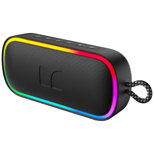 Coluna Portátil Bluetooth Monster S150 Plus, 40W, TWS, RGB, À Prova de Água, Preta