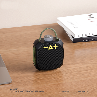 Coluna Portátil Bluetooth XO Design F77, TWS, RGB, à Prova de Água, Preta