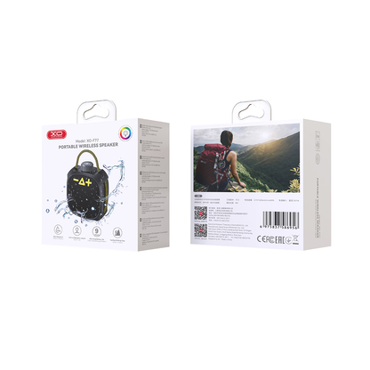 Coluna Portátil Bluetooth XO Design F77, TWS, RGB, à Prova de Água, Preta