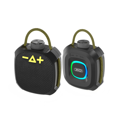 Coluna Portátil Bluetooth XO Design F77, TWS, RGB, à Prova de Água, Preta
