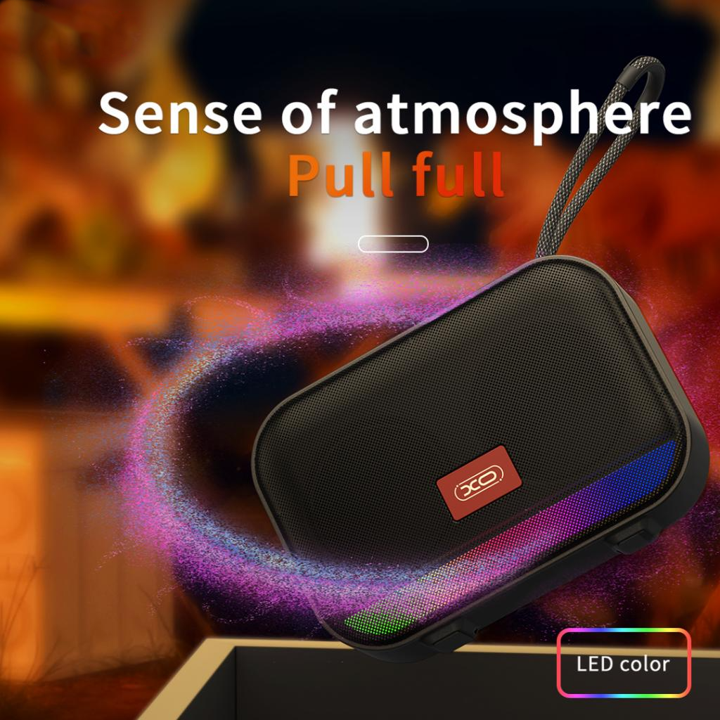 Coluna Portátil Bluetooth XO Design F66, 5W, RGB, Preta