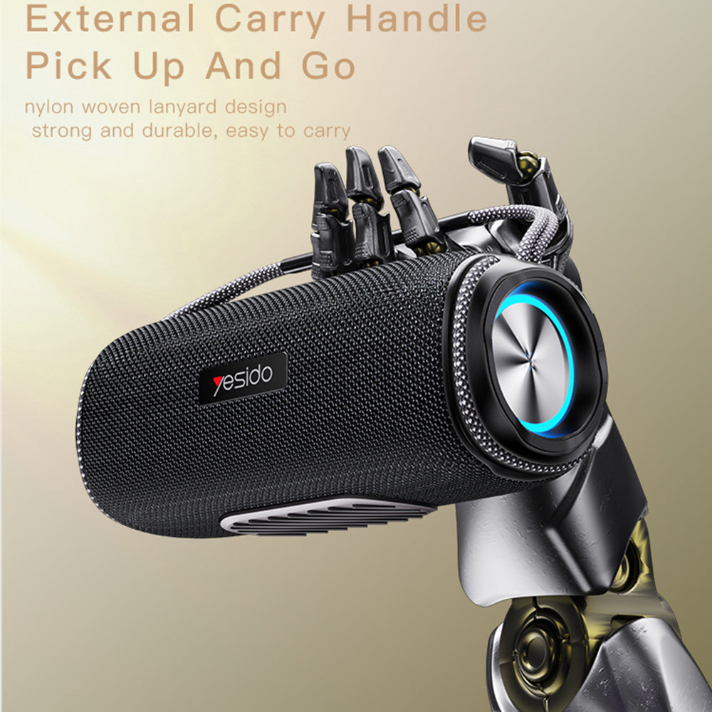 Coluna Portátil Bluetooth Yesido YSW11, 40W, RGB, à Prova de Água, Preta