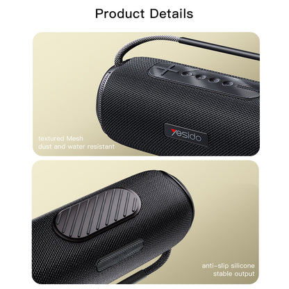 Coluna Portátil Bluetooth Yesido YSW11, 40W, RGB, à Prova de Água, Preta