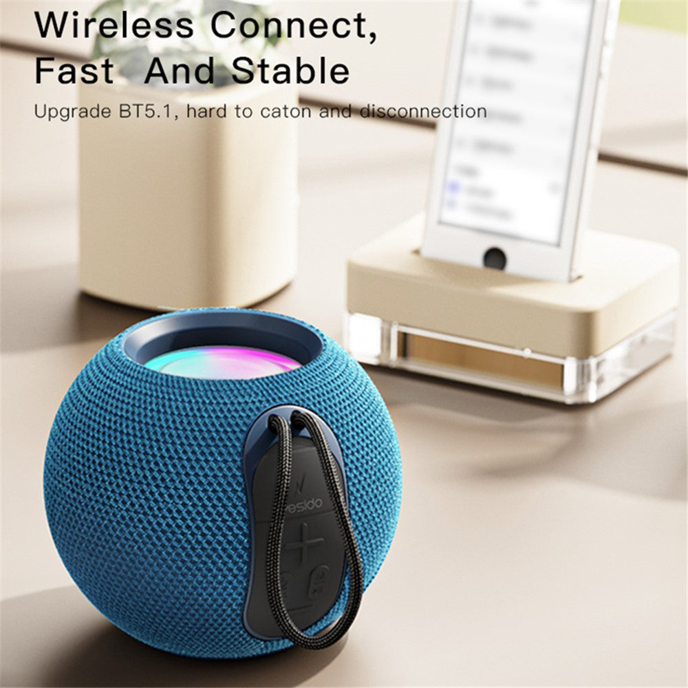 Coluna Portátil Bluetooth Yesido YSW13, 5W, RGB, Azul