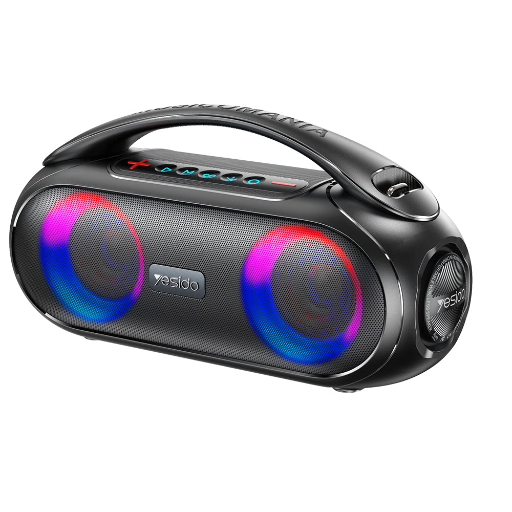 Coluna Portátil Bluetooth Yesido YSW19, 40W, RGB, à Prova de Água, Preta