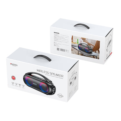 Coluna Portátil Bluetooth Yesido YSW19, 40W, RGB, à Prova de Água, Preta