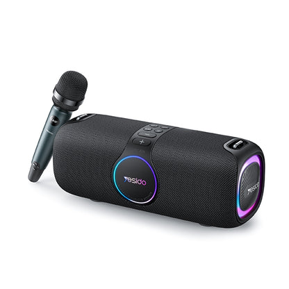 Coluna Bluetooth Yesido YSW21 Karaoke, 120W, RGB, à prova de água, Preta