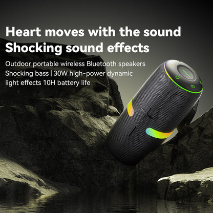 Coluna Portátil Bluetooth Yesido YSW22, 30W, RGB, à Prova de Água, Preta