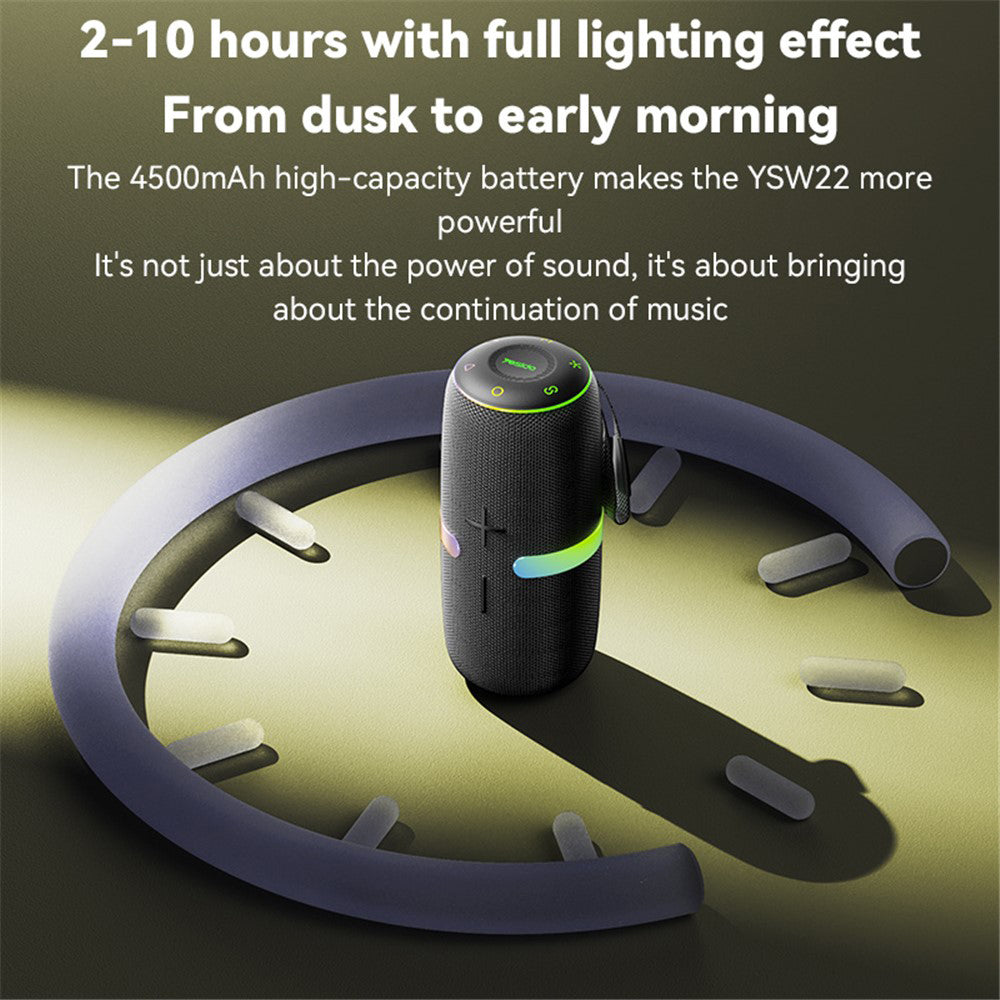 Coluna Portátil Bluetooth Yesido YSW22, 30W, RGB, à Prova de Água, Preta