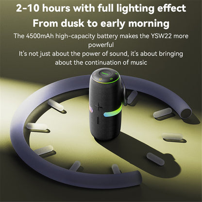 Coluna Portátil Bluetooth Yesido YSW22, 30W, RGB, à Prova de Água, Preta