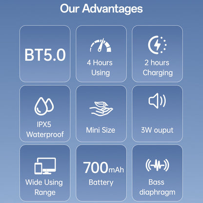 Coluna Bluetooth Yesido YSW30, 3W, à prova de água, Preta