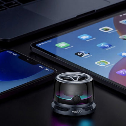 Coluna Portátil Bluetooth Yesido YSW32, 3W, RGB, Preta