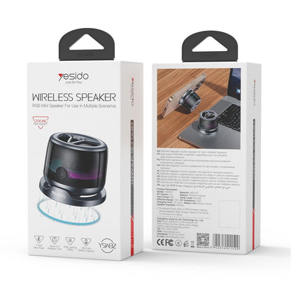 Coluna Portátil Bluetooth Yesido YSW32, 3W, RGB, Preta