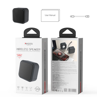 Coluna Portátil Bluetooth Yesido YSW35, 5W, TWS, Impermeável, Preta