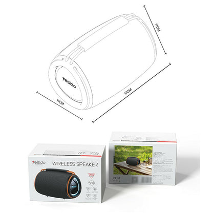 Coluna Portátil Bluetooth Yesido YSW39, 20W, TWS, RGB, Preta