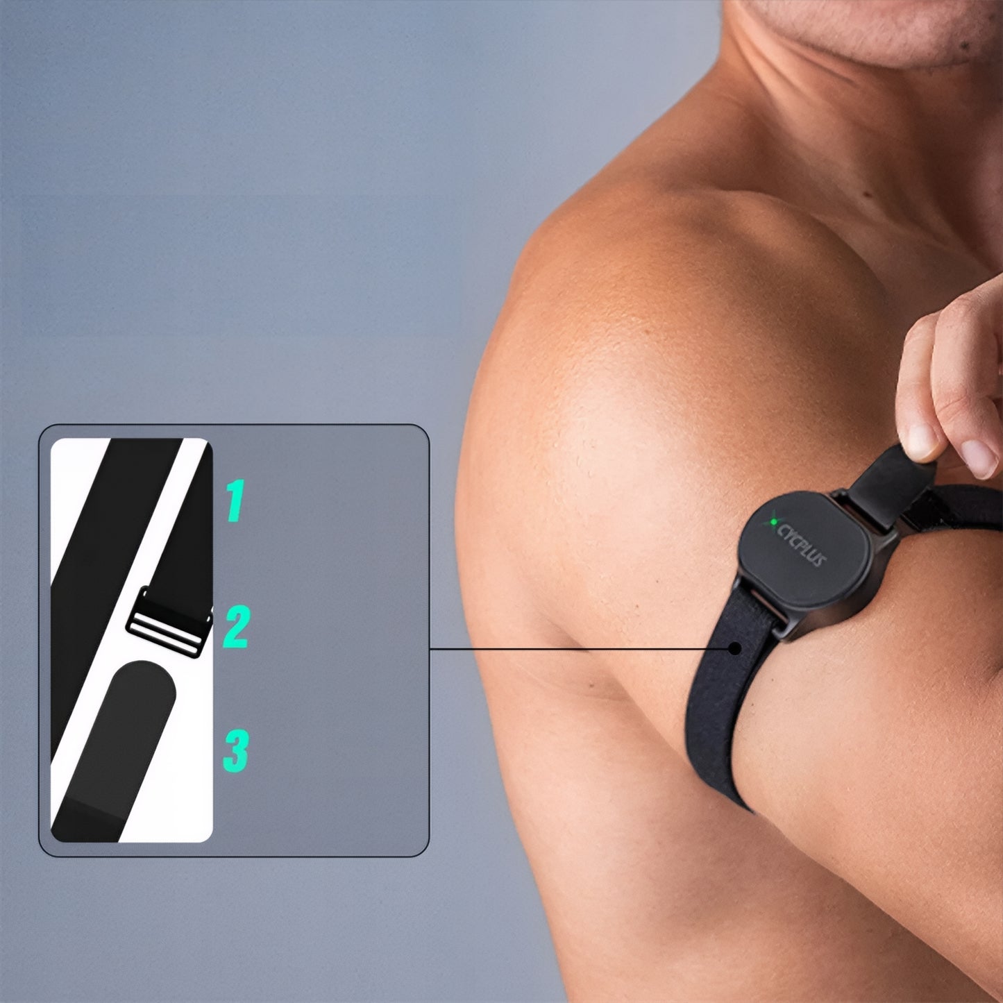 Pulseira de Monitorização de Ritmo Cardíaco Cycplus H1, Preta