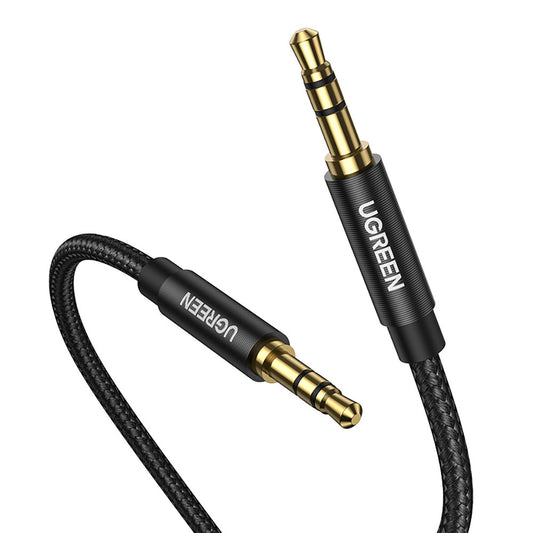 Cabo Áudio 3.5mm - 3.5mm UGREEN AV112, 1m, Preto