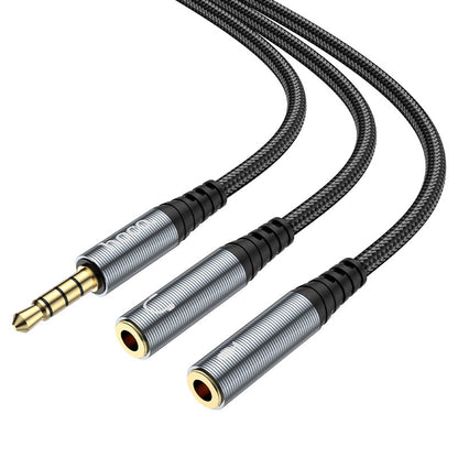 Adaptador de Áudio 3.5mm - 2 x 3.5mm HOCO UPA21-2, 0.25m, Preto