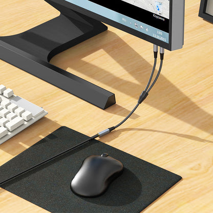 Adaptador de Áudio 3.5mm - 2 x 3.5mm HOCO UPA21, 0.25m, Preto