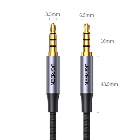 Cabo de áudio 3,5 mm - 3,5 mm UGREEN AV183, 2 m, preto