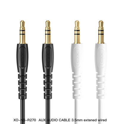 Cabo Áudio 3.5mm - 3.5mm XO Design NB-R270, 1m, Branco