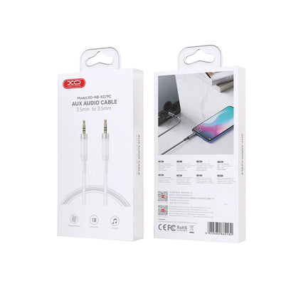 Cabo Áudio 3.5mm - 3.5mm XO Design NB-R279C, 1m, Branco
