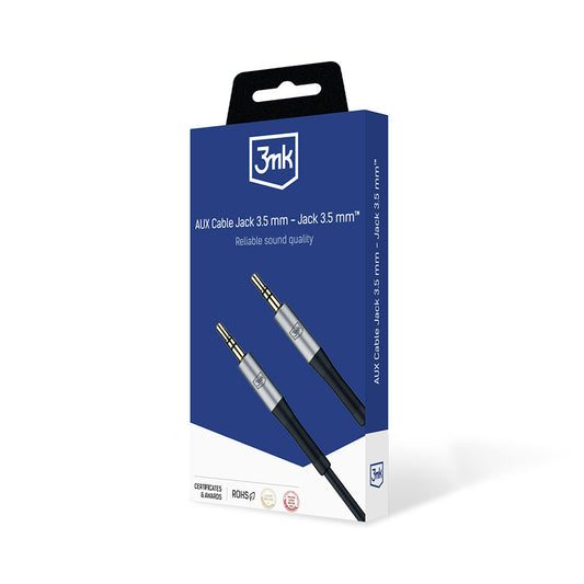 Cabo Áudio 3.5mm - 3.5mm 3MK, 1m, Preto