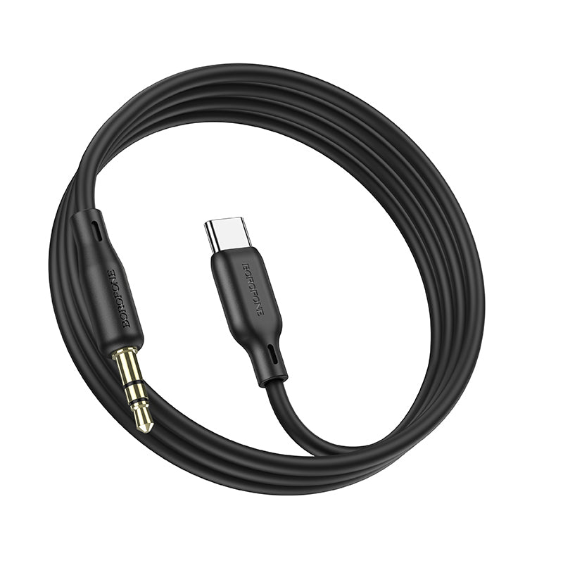 Cabo áudio 3,5 mm - USB-C Borofone BL18, 1 m, preto 