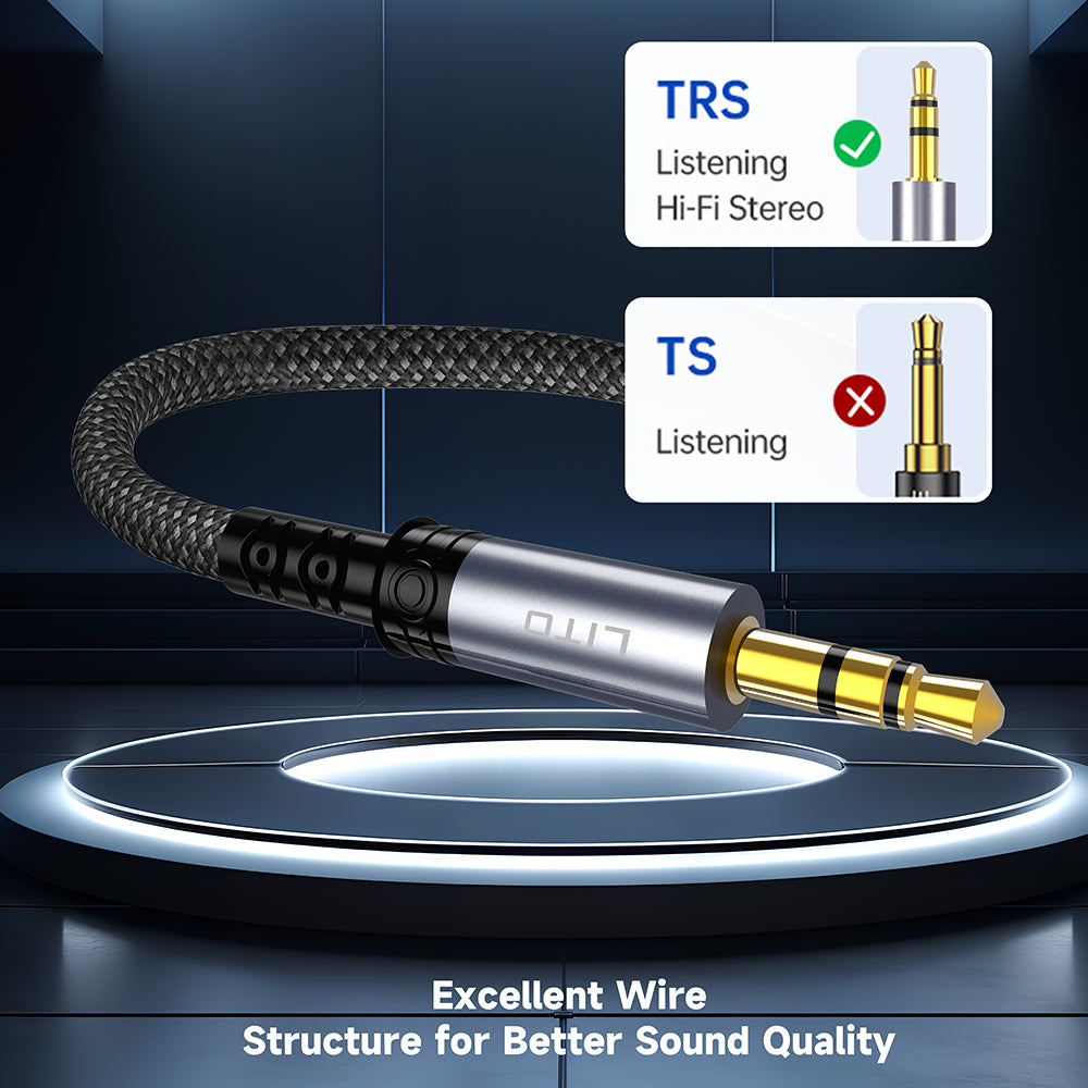 Cabo Áudio 3.5mm - 3.5mm Lito LA01D, 1m, Preto
