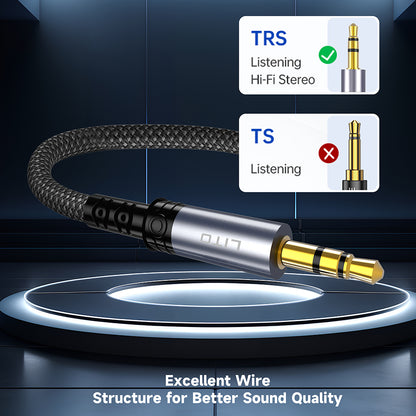 Cabo Áudio 3.5mm - 3.5mm Lito LA01D, 1m, Preto