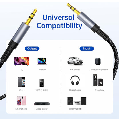 Cabo Áudio 3.5mm - 3.5mm Lito LA01D, 1m, Preto