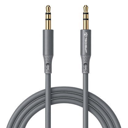Cabo Áudio 3.5mm - 3.5mm Techsuit AC3 SoundFlex, 1m, Cinzento