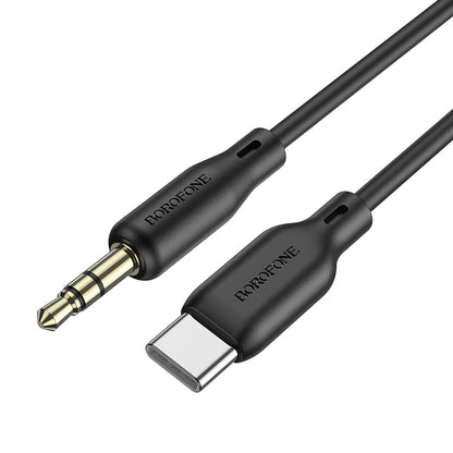 Cabo áudio 3,5 mm - USB-C Borofone BL18, 1 m, preto 