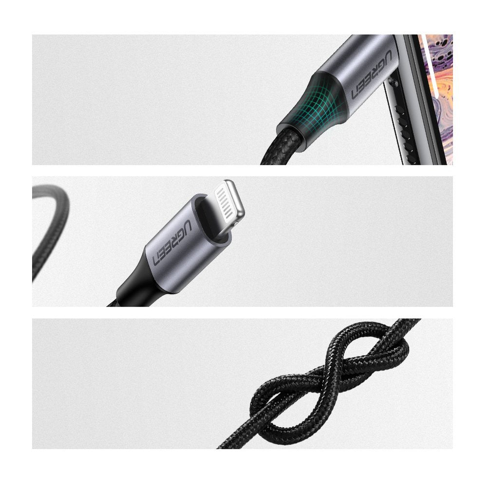 Cabo Áudio Lightning - 3.5mm UGREEN US315 (70509), 1m, Preto