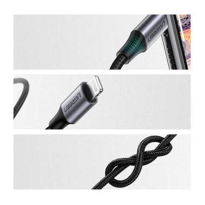 Cabo Áudio Lightning - 3.5mm UGREEN US315 (70509), 1m, Preto