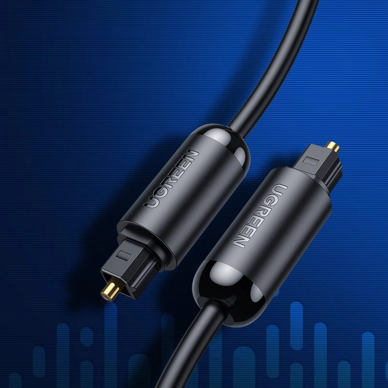 Cabo Óptico de Áudio UGREEN AV122, Toslink / SPDIF, 1.5m, Preto