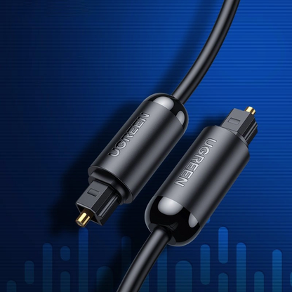 Cabo Óptico de Áudio UGREEN AV122, Toslink / SPDIF, 1.5m, Preto