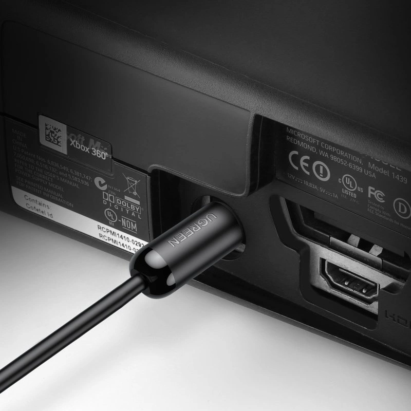Cabo Óptico de Áudio UGREEN AV122, Toslink / SPDIF, 1.5m, Preto