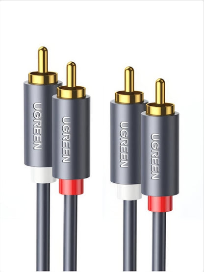 Cabo Áudio UGREEN AV104, 2 x RCA - 2 x RCA, 3m, Preto